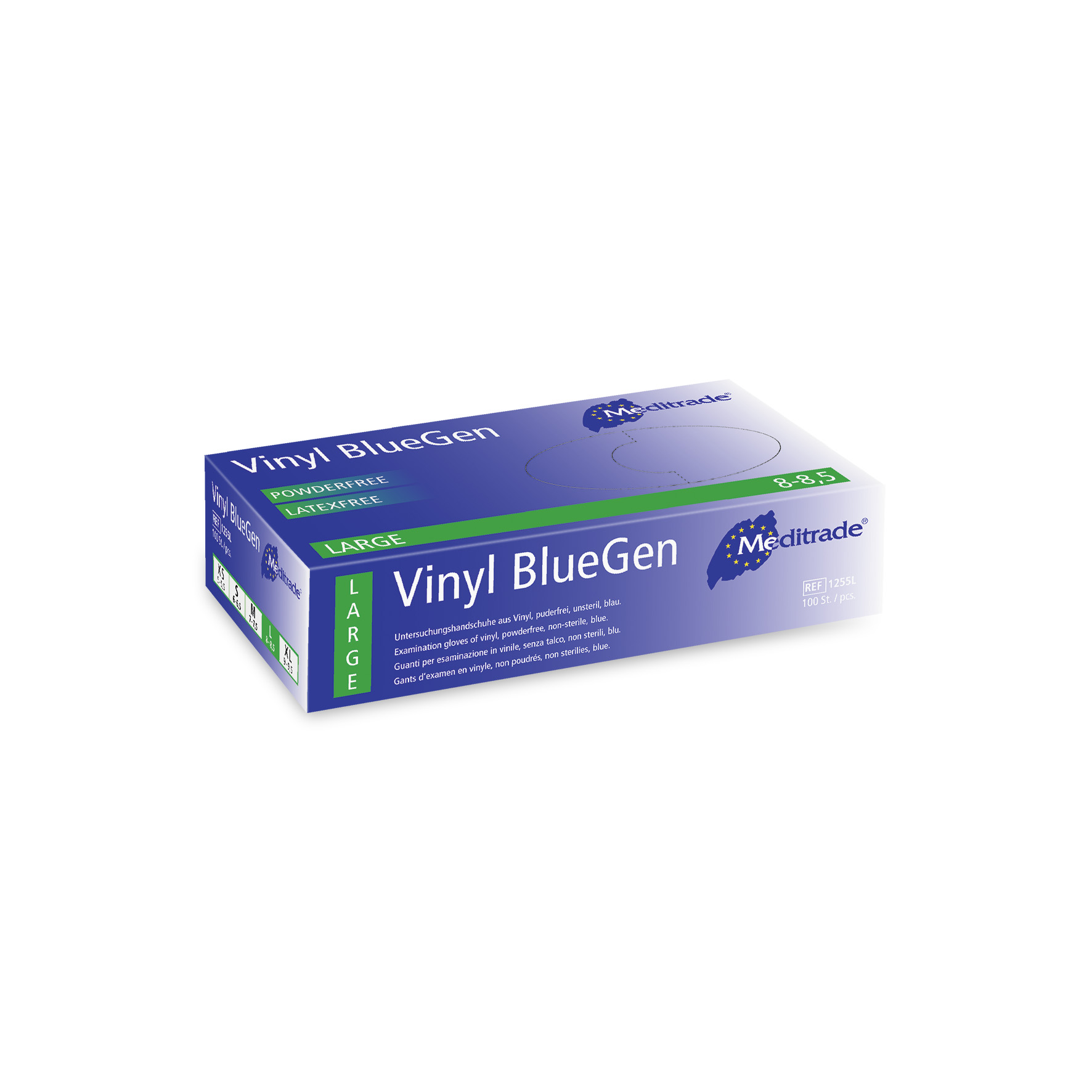 Vinyl BlueGen Blue Powder Free Gloves Large | Purcho
