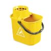 Optima industrial heavy duty 14 litre mop bucket yellow with cone wringer for commercial cleaning UK – Purcho