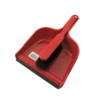 Red dust pan and stiff brush set for heavy-duty cleaning-Purcho UK