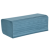 Northwood Essentials contract blue V fold hand towels 1 ply 3600 sheets for commercial washrooms by Purcho UK