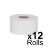 Northwood Essentials white mini jumbo toilet rolls 2 ply 62mm core for commercial washrooms UK – Purcho