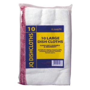 Large White JQ Dishcloths - Red