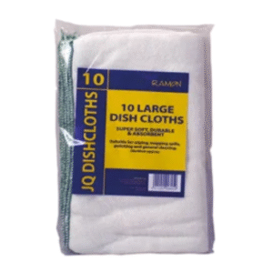 Large White JQ Dishcloths - Green