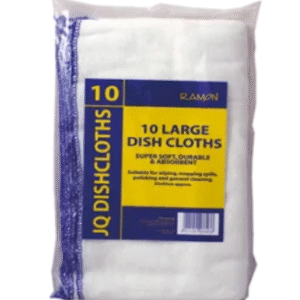 Large White JQ Dishcloths - Blue