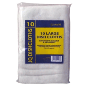 Large White JQ Dishcloths - White