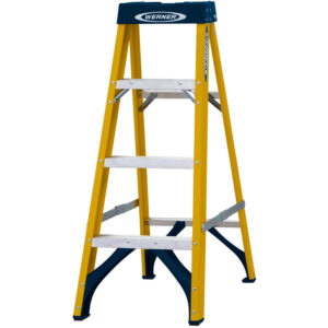 Werner Fibreglass Swingback Step Ladder 4 Tread SWH 2.04m