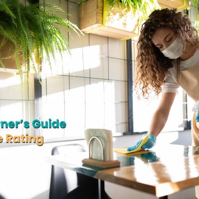 Restaurant staff using Purcho cleaning products to maintain kitchen hygiene and achieve a 5-star hygiene rating in the UK
